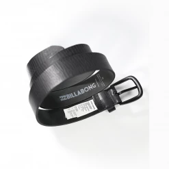 Billabong Men's Black Cow Leather Black Buckle Belt (S01)