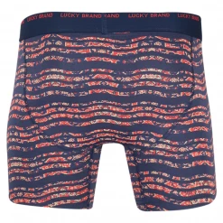 Lucky Brand Men's Blue, Red & Floral Pattern 4 Pack Boxer Briefs (S02) Mens