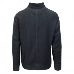 Mens Greg Norman Men's Heather Black Semi Mock Neck 1/3 Zip Sweater (S01)