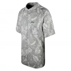 Columbia Men's Silver & White Palm Leaves Rapid Rivers S/S Woven Shirt (041)