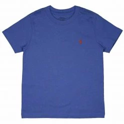 Polo Ralph Lauren Kid's P.Blue - Orange Pony Round Neck S/S T-Shirt (S33) Size 6