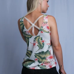 Womens Roxy Women's Floral White With Knit Back Sleeveless Tank Top (S10)