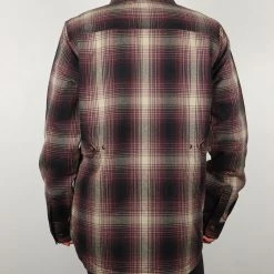 Carhartt Women's Wine Black Cream Plaid Snap On Button Sherpa Lined Shirt Jacket 18 Carhartt Women's Wine Black Cream Plaid Snap On Button Sherpa Lined Shirt Jacket