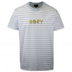 OBEY Men's Amoeba Striped S/S T-Shirt (S01)