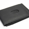 Mens Premium Leather Men's Black Magnetic Card Holder (S15)