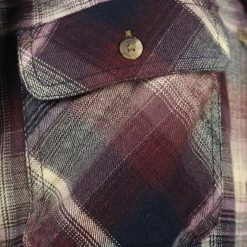 Carhartt Women's Maroon Purple Navy Cream Plaid Hooded L/S Woven Shirt Flannels