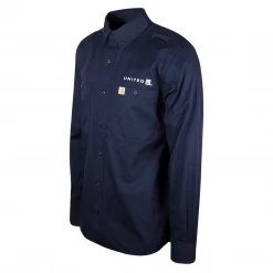 Carhartt Men's Navy United Rugged Professional Series L/S Woven Shirt (S24)