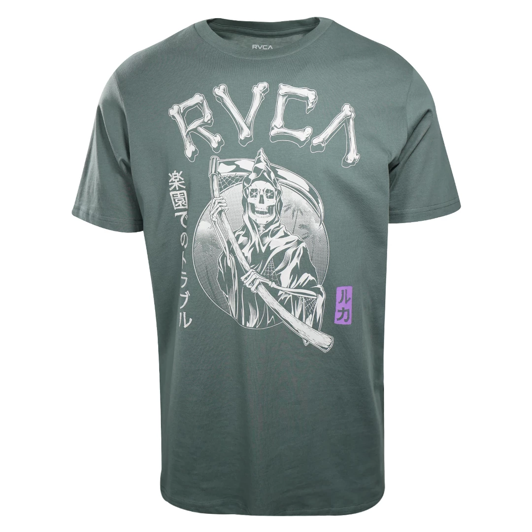 RVCA Men's Green Trouble In Paradize Regular Fit S/S T-Shirt (S27) 3 RVCA Men's Green Trouble In Paradize Regular Fit S/S T-Shirt (S27)