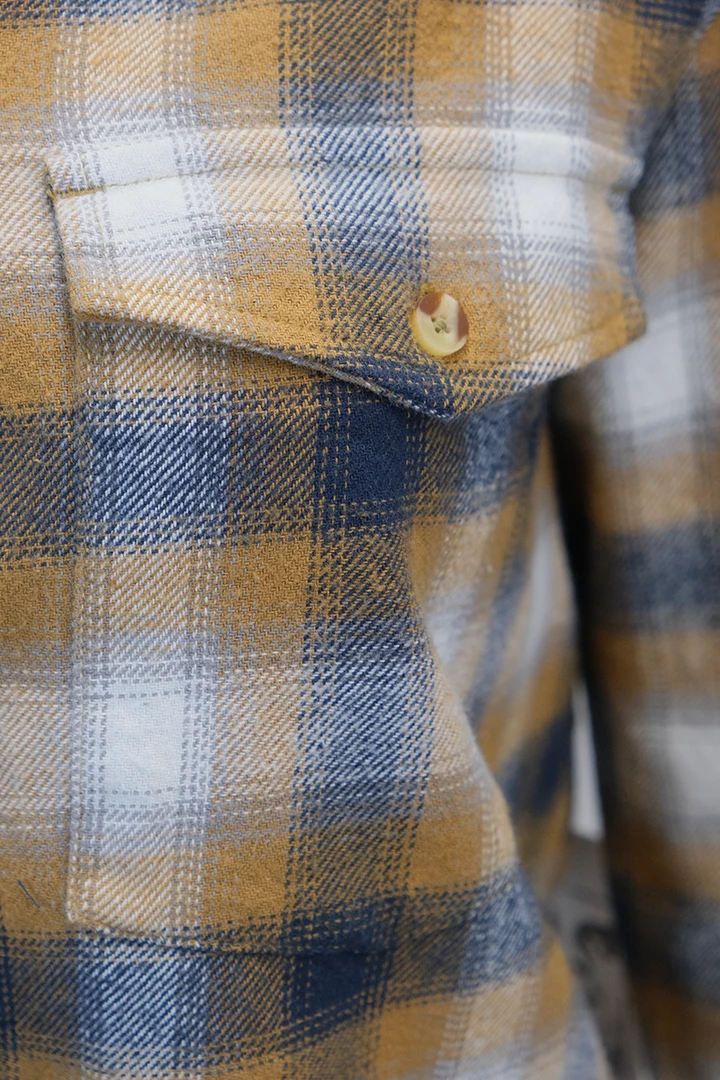 Spotted Clothing OBEY Women's Brown Navy White Plaid Crop L/S Shirt (S06) 6 Spotted Clothing OBEY Women's Brown Navy White Plaid Crop L/S Shirt (S06)