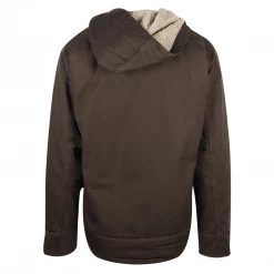 Mens Carhartt Men's Dark Brown Full Zip Hooded Sherpa-Lined Jacket (S15)