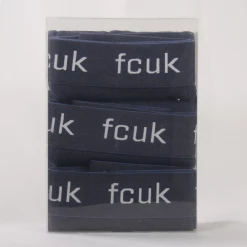 Mens FCUK Men's 3 Pack Navy Blue W/ Navy Blue Strap Boxer Briefs (S09)