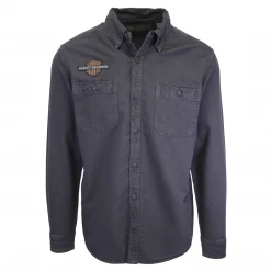 Harley-Davidson Men's Charcoal Vintage Eagle L/S Woven Shirt (S20)