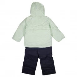 Columbia Girl's Mint Green Stripe Outgrown Frosty Slope 2PC Jacket & Bib Winter Set