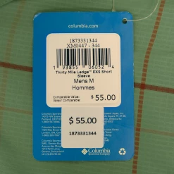 Columbia Men's Teal Red Plaid Thirty Mile Ledge EXS S/S Woven Shirt (344)