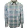 Mens Quiksilver Men's Green Orange Indigo Plaid L/S Flannel Shirt (S06)