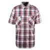 Carhartt Men's Maroon Off White Blue Relaxed Fit S/S Woven Shirt (S14) New Arrivals