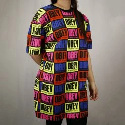 OBEY Women's International Loose Fit S/S T-Shirt Dress