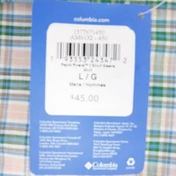 Columbia Men's Pink Blue Green Plaid Rapid Rivers II S/S Shirt