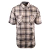 Carhartt Men's Grey Yellow Plaid Lightweight Snap-Front S/S Woven Shirt (S07)