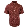 Kuhl Levi's Men's Maroon Red Flowers S/S Woven Shirt