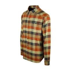 Columbia Men's Pale Mustard Orange Plaid Cornell Woods L/S Flannel Shirt (242)