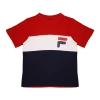 FILA Boy's Navy Red White Three-Tone Classic Logo S/S T-Shirt (S08) T-Shirts