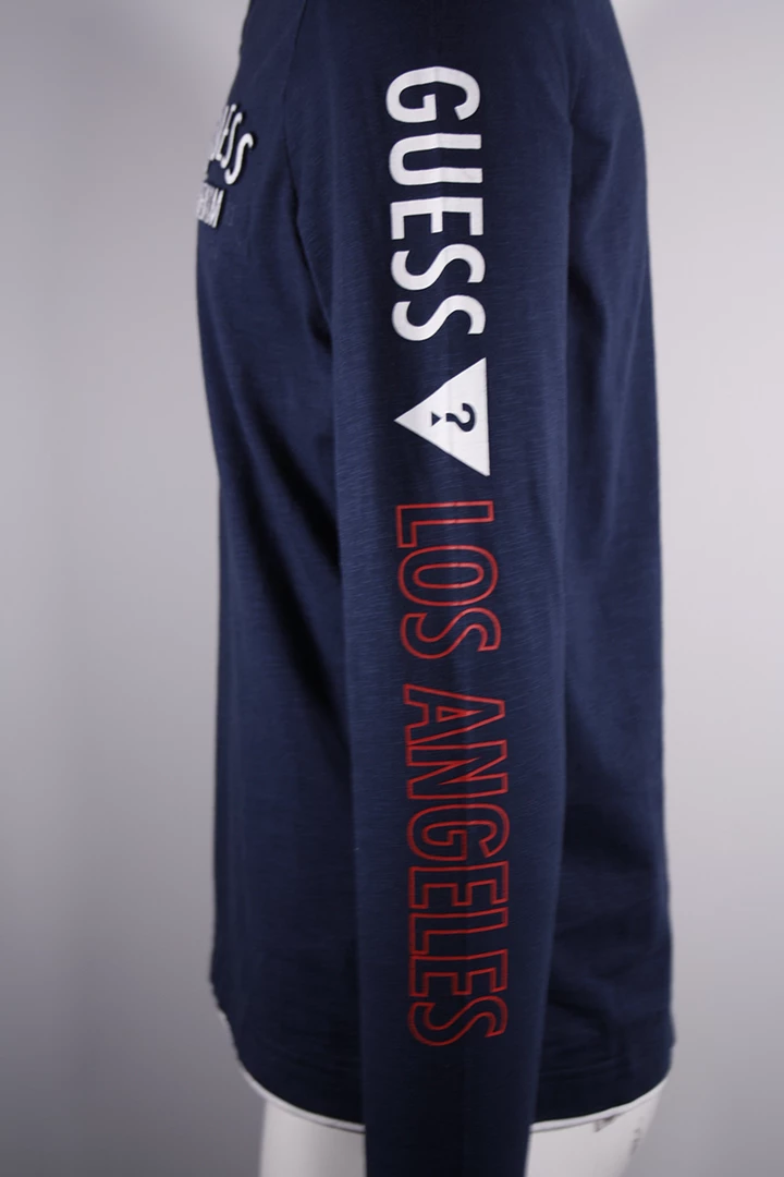 Mens Guess Men's Navy Culkin Slit Henley L/S T-Shirt (Size S & M) 8 Mens Guess Men's Navy Culkin Slit Henley L/S T-Shirt (Size S & M)