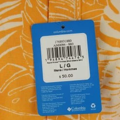 Columbia Men's Orange & White Palm Leaves Rapid Rivers S/S Woven Shirt (880) 12 Columbia Men's Orange & White Palm Leaves Rapid Rivers S/S Woven Shirt (880)