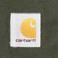 Carhartt Men's Olive Green Flannel Lined Snap On Button Collared L/S Jacket Mens 16 Carhartt Men's Olive Green Flannel Lined Snap On Button Collared L/S Jacket Mens