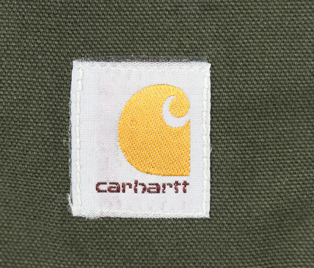 Carhartt Men's Olive Green Flannel Lined Snap On Button Collared L/S Jacket Mens 9 Carhartt Men's Olive Green Flannel Lined Snap On Button Collared L/S Jacket Mens
