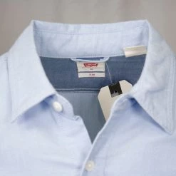 Levi's Men's Slim Fit Dress Blue L/S Shirt (S01)