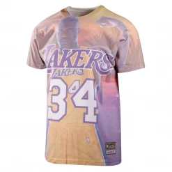 Mens Mitchell & Ness Men's Shaquille O'Neal #34 LA Lakers City Pride S/S T-Shirt