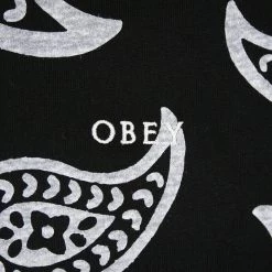 OBEY Men's Paisley Button L/S Polo Shirt (S11)