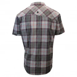 PrAna Men's Magenta Grey White Plaid S/S Woven Shirt (S23)