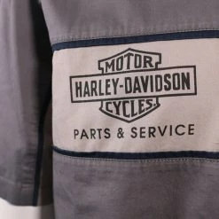 Harley-Davidson Men's Navy Collar Grey Two Tone S/S Woven Shirt (S25) 13 Harley-Davidson Men's Navy Collar Grey Two Tone S/S Woven Shirt (S25)