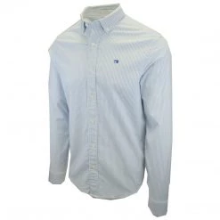 Mens Scotch & Soda Men's Light Blue White Stripe L/S Dress Shirt (S02)