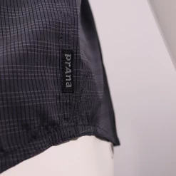 PrAna Men's Prussian Blue Micro Plaid S/S Woven Shirt (S27)