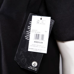 Volcom Men's Black Fossil Shell Loose Fit S/S T-Shirt (S09)