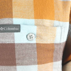 Columbia Men's Blue Merigold Brown Cornell Woods L/S Flannel Shirt (427) Large New Arrivals