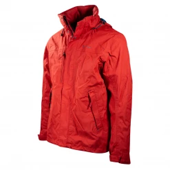 Quechua Men's Mars Red 3 In 1 Fleece Lined Canvas Full Zip Jacket