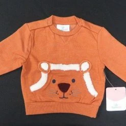 Topomini Infant's Orange Lion L/S Pull Over Sweater
