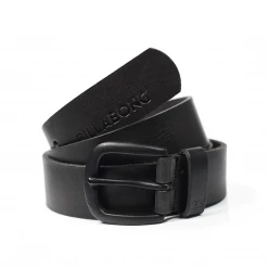 New Arrivals Billabong Men's Black Leather Matte Buckle Belt (S06)