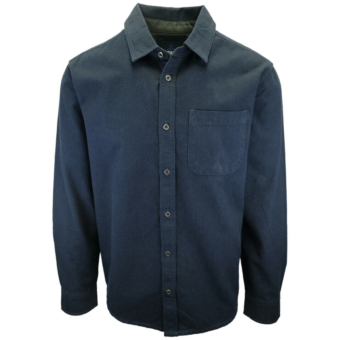 Spotted Clothing PrAna Men's Solid Dark Blue L/S Woven Shirt (S06) 3 Spotted Clothing PrAna Men's Solid Dark Blue L/S Woven Shirt (S06)
