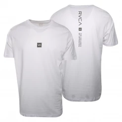 RVCA Men's White Olive VA Mini Box Regular Fit S/S T-Shirt (S05)