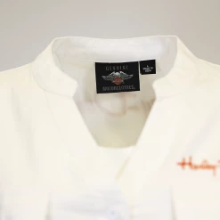 Harley-Davidson Women's Cream Orange L/S Woven Shirt (S04)