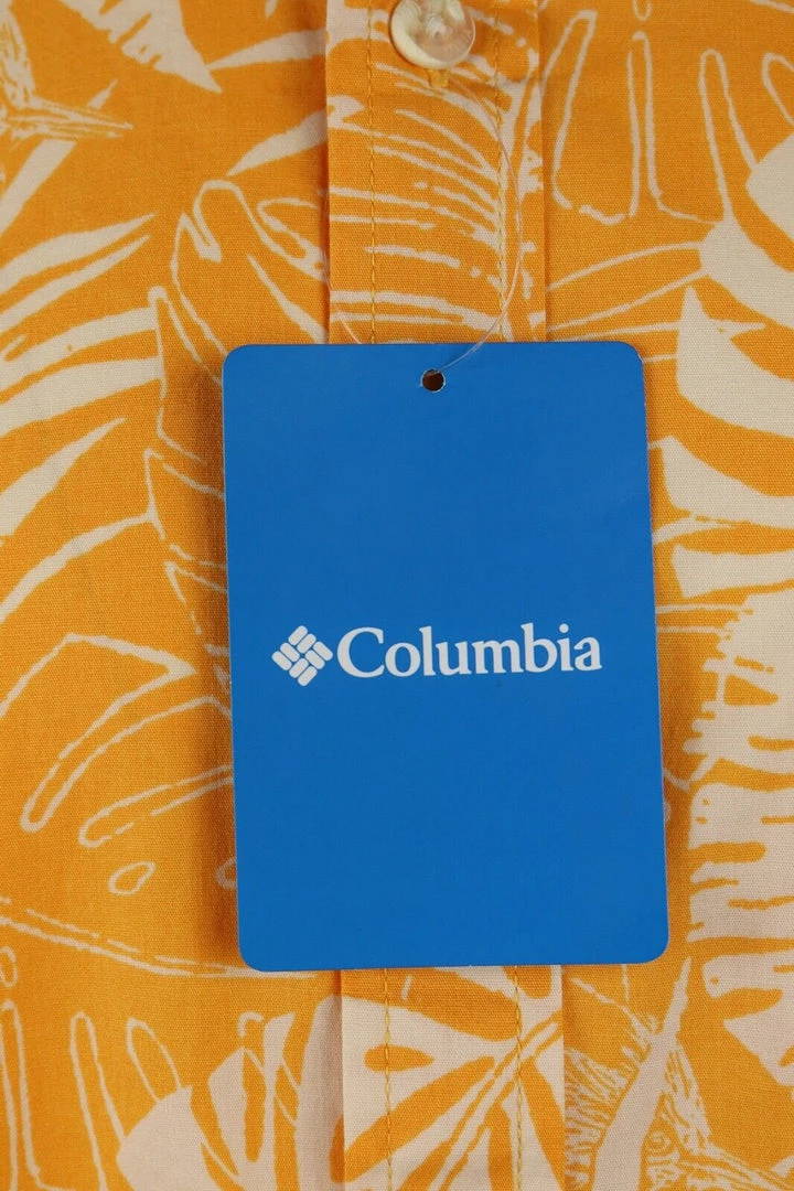 Columbia Men's Orange & White Palm Leaves Rapid Rivers S/S Woven Shirt (880) 8 Columbia Men's Orange & White Palm Leaves Rapid Rivers S/S Woven Shirt (880)