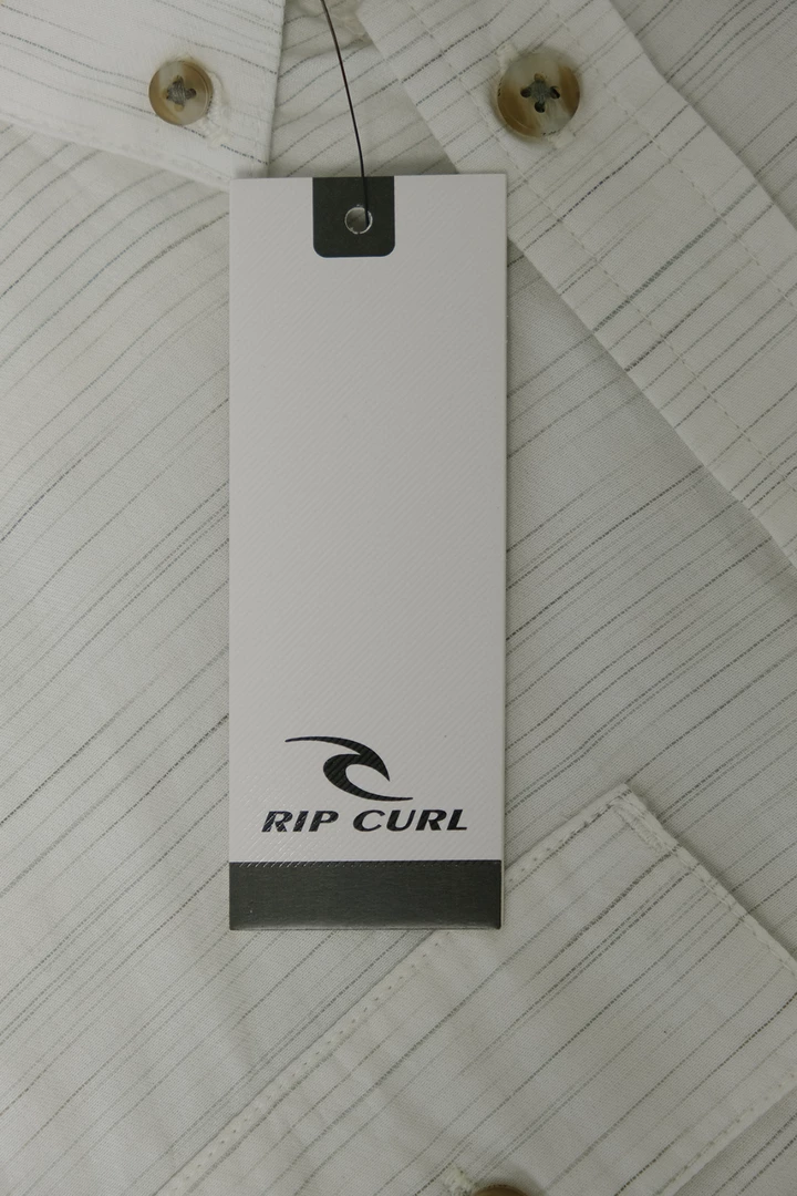 Spotted Clothing Rip Curl Men's Cream Lined S/S Woven Shirt (S01) 7 Spotted Clothing Rip Curl Men's Cream Lined S/S Woven Shirt (S01)