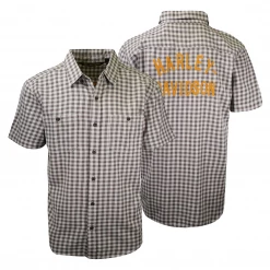 Harley-Davidson Men's Grey Brown Plaid S/S Woven Shirt
