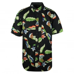 VANS Men's Black Lucid Floral With Tropical Flowers S/S Woven Shirt