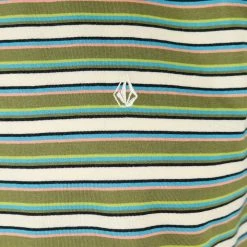 Volcom Men's Cream Black Blue Coral Green Striped S/S T-Shirt (S55) New Arrivals 9 Volcom Men's Cream Black Blue Coral Green Striped S/S T-Shirt (S55) New Arrivals